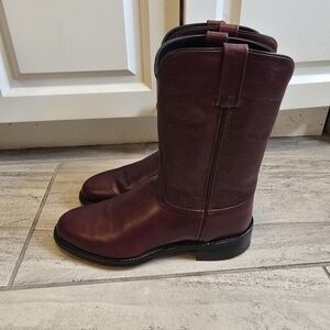 Old West SRM4013 Men's Roper-Style Cowboy Boots Burgandy 080 EE Size 8